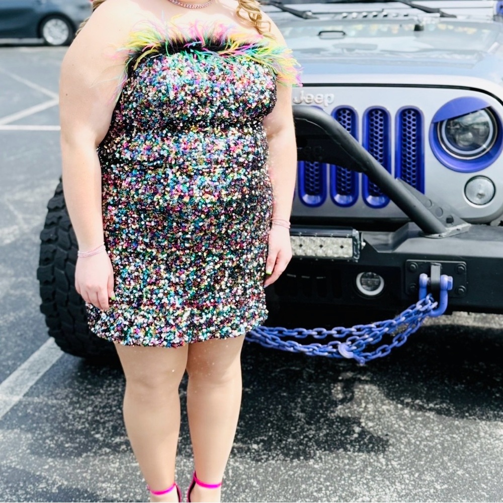 Multicolor Sequin Mini Dress